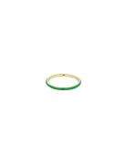 Classic Stack Ring Design Letters Green