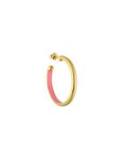 Rainbow Hoops 4Mm Gold Plated Design Letters Pink