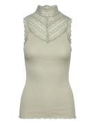 Rwbenita Sl Turtleneck Lace Top Rosemunde Khaki