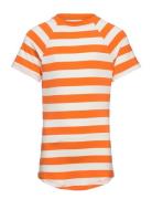 Striped Print T-Shirt Mango Orange