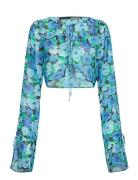 Chiffon Cropped Blouse ROTATE Birger Christensen Blue