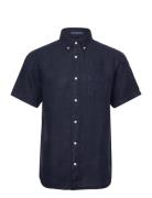 Reg Ut Gmnt Dyed Linen Ss Shirt GANT Navy