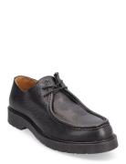 Slhtim Leather Moc-Toe Shoe Selected Homme Black