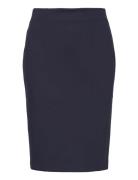 Pencil Skirt With Rome-Knit Opening Mango Navy