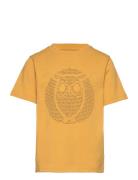 Regular Fit Owl Chest Print - Gots/ Knowledge Cotton Apparel Yellow