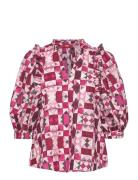 Women Blouses Woven 3/4 Sleeve Esprit Casual Pink