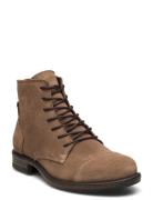 Biadanelle Lace Up Boot Suede Bianco Beige