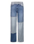 Wideleg Patchwork Jeans Mango Blue