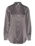 Onlvictoria Ls Loose Satin Shirt Nooswvn ONLY Grey