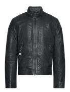 Leather Racer Jacket Superdry Black