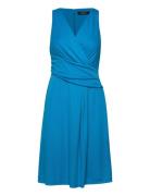 Surplice Jersey Sleeveless Dress Lauren Ralph Lauren Blue