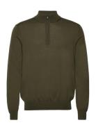 100% Merino Wool Sweater With Zip Collar Mango Khaki