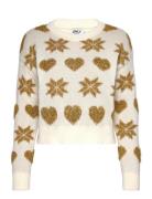 Onlxmas Love Ls Loose O-Neck Knt ONLY White