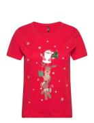 Onlyrsa Christmas S/S Top Box Jrs ONLY Red