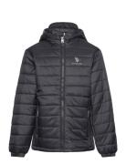 Uspa Hooded Quilted Jacket U.S. Polo Assn. Black