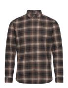 Brushed Checked Shirt L/S Lindbergh Brown