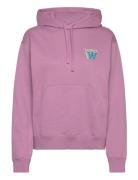 Jenn Stacked Logo Hoodie Double A By Wood Wood Purple