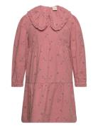 Dress Ls Aop W. Lining Minymo Pink