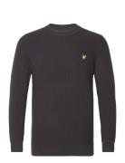 Grid Knit Crew Neck Jumper Lyle & Scott Black