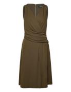 Surplice Jersey Sleeveless Dress Lauren Ralph Lauren Green