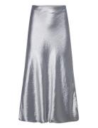 Slfsilva-Lena Hw Midi Skirt B Selected Femme Silver
