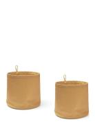 Storage Textile Cylinder 2Pcs Brown Kid's Concept Yellow