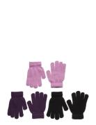 Neckar Knitted 3-Pack Gloves ZigZag Purple