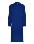 Slfkamma Half Zip Ls Knit Dress Camp Selected Femme Blue