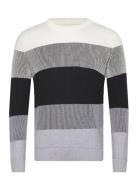 Structured Colorblock Knit Tom Tailor White