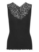 Silk Top Regular W/ Lace Rosemunde Black