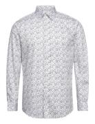 Slhslimsoho-Aop Mix Shirt Ls B Selected Homme White