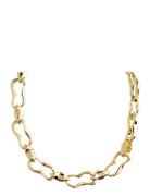 Wave Recycled Necklace Gold-Plated Pilgrim Gold