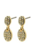 Beat Recycled Crystal Earrings Gold-Plated Pilgrim Gold