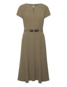 Belted Georgette Dress Lauren Ralph Lauren Green