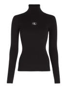 Badge Roll Neck Sweater Calvin Klein Jeans Black