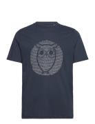 Regular Fit Owl Chest Print - Gots/ Knowledge Cotton Apparel Navy
