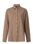 Edith Cotton Melange Flannel Shirt Lexington Clothing Brown