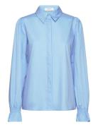 Shirt W/ Smock Detail Rosemunde Blue