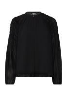 D6Aubrey Smocked Blouse Dante6 Black