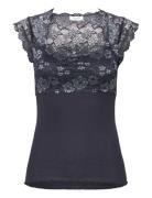 Silk Top W/ Lace Rosemunde Navy