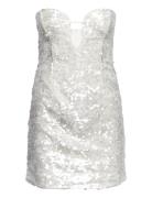 Jinxa Sequin Mini Dress Bardot White