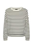 Pcchilli Ls Sweat Stripes Noos Bc Pieces Cream