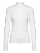 Cotton Modal Mock Neck Ls Top Calvin Klein White