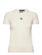 Monogram Cashmere Sweater Tee Polo Ralph Lauren Cream