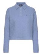 Cable Wool-Cashmere Polo Shirt Polo Ralph Lauren Blue