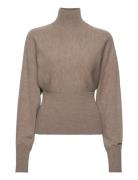 Rib Knit Dolman Waisted Sweater Calvin Klein Brown