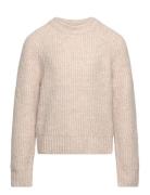 Sweater Knitted Solid Melange Lindex Beige