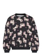 Sweatshirt Aop Unicorn Lindex Black