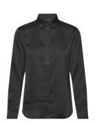 Classic Fit Satin Charmeuse Shirt Lauren Ralph Lauren Black