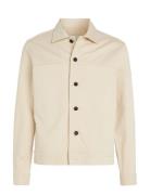 Brushed Cotton Overshirt Calvin Klein Cream